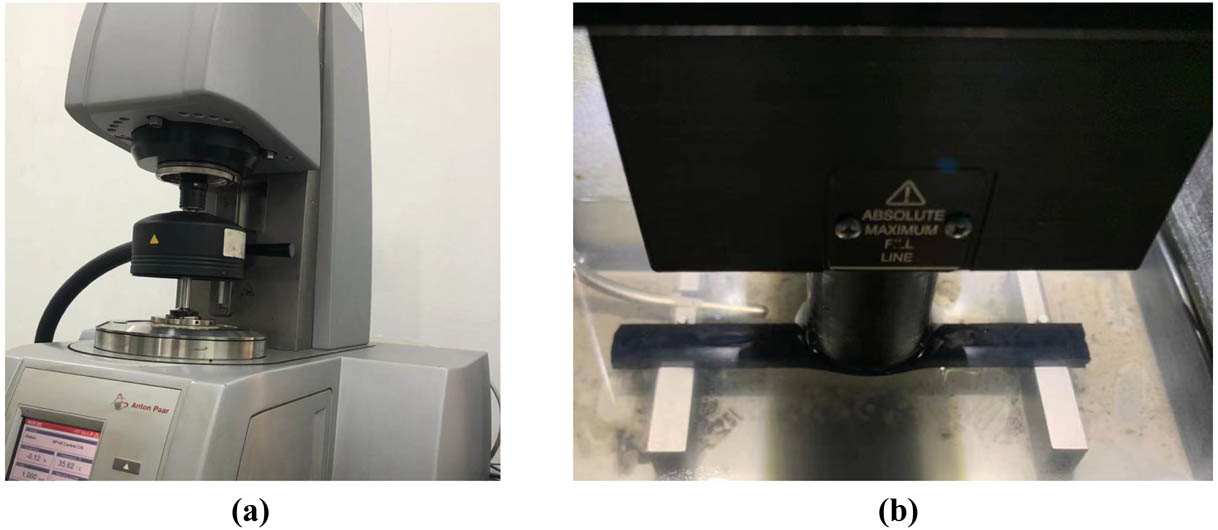 Figure 18
DSR and bending beam rheometer (BBR) test: (a) dynamic shear rheological test and (b) flexural creep stiffness test.