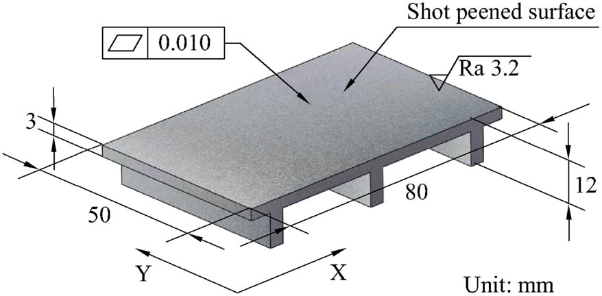 Figure 5 
                  Shape, size, and tolerance of the specimen.
               