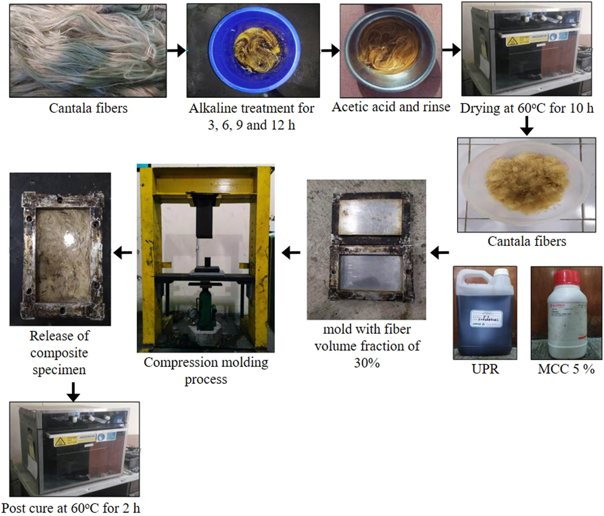 Figure 2
Fiber preparation and composite manufacturing process.