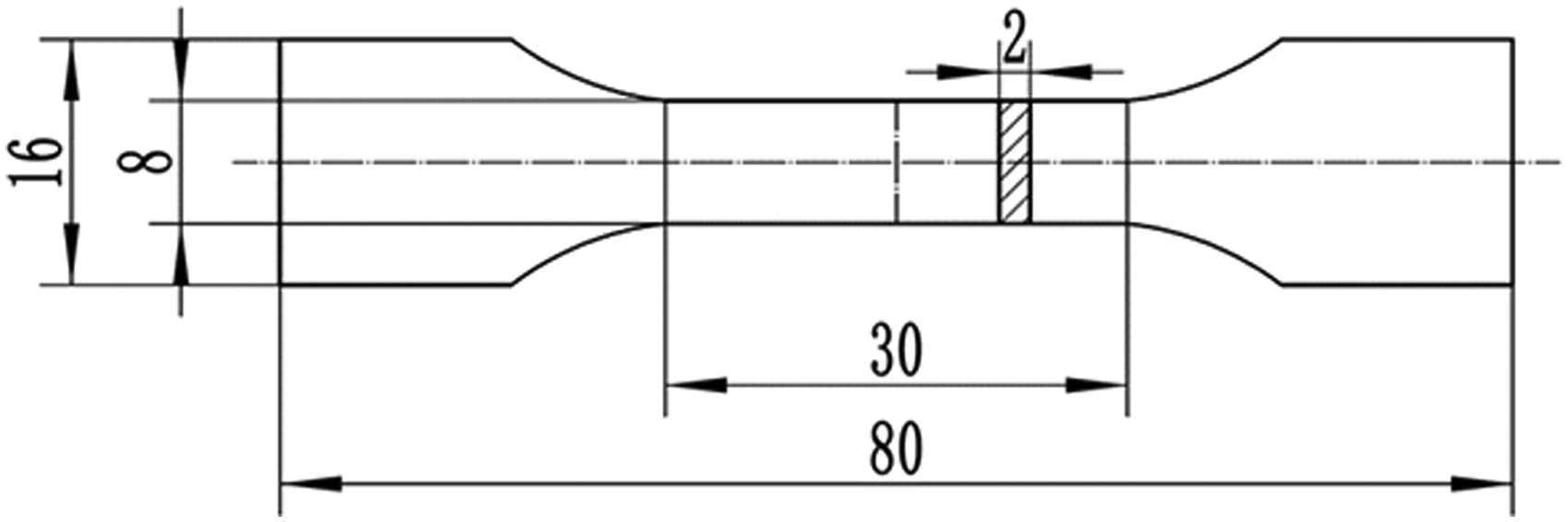 Figure 4
The shape of the mechanical property testing sample.