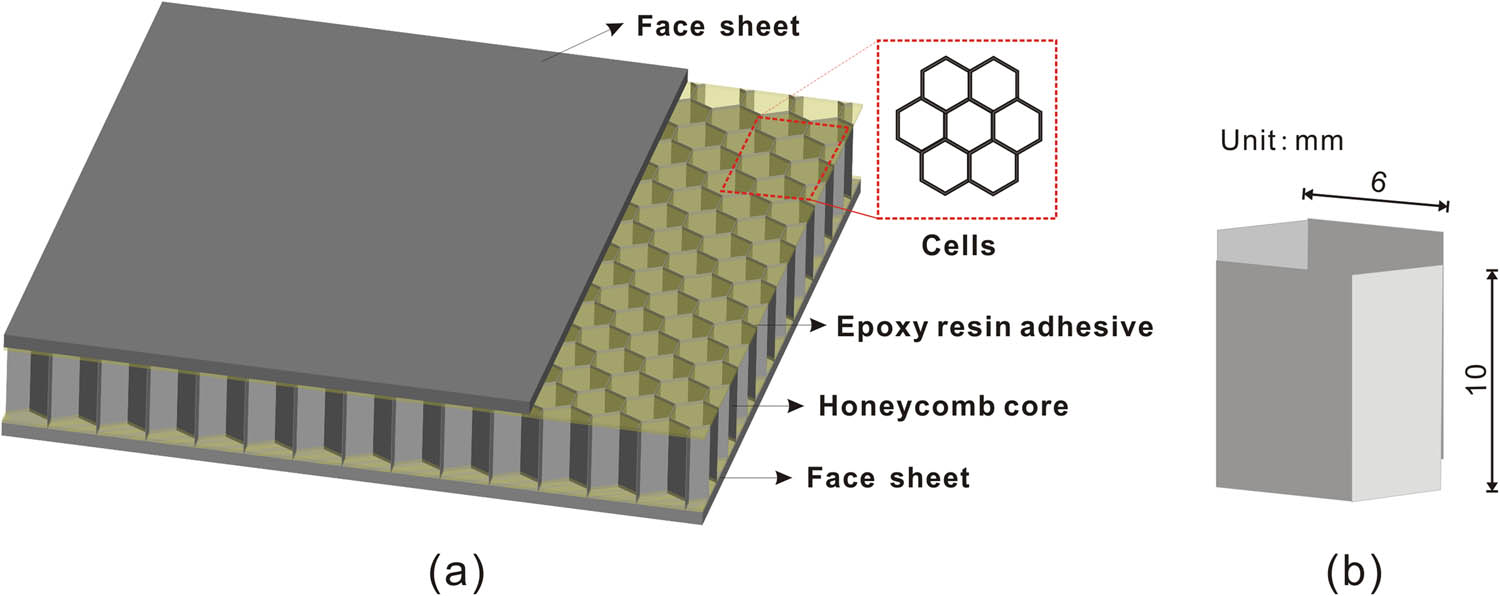 Figure 7
(a) Schematic diagram of structure of honeycomb sandwich plate and (b) dimension of cell.