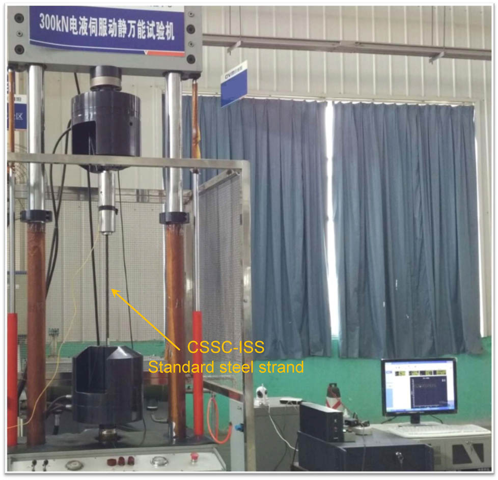 Figure 15 
                        Experimental set-up for mechanical property test of the CSSC-ISS.
                     