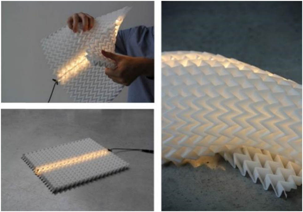 Figure 14 
                     Mads Jeppe Hansen’s folding auxetic surface [196].
                  