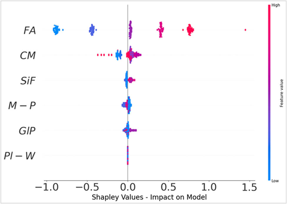 Figure 14
Important and influential input factor SHAP plot.