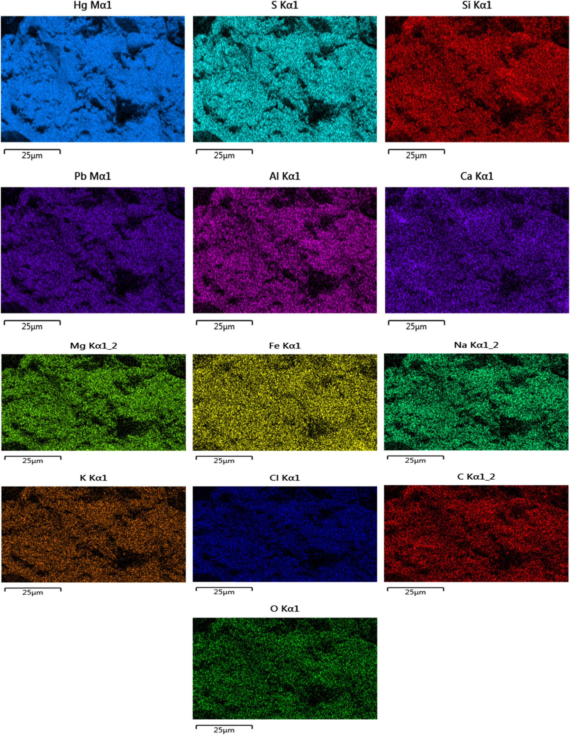 Figure 17
EDS elemental maps for rubberized concrete (R10S5M10F15).