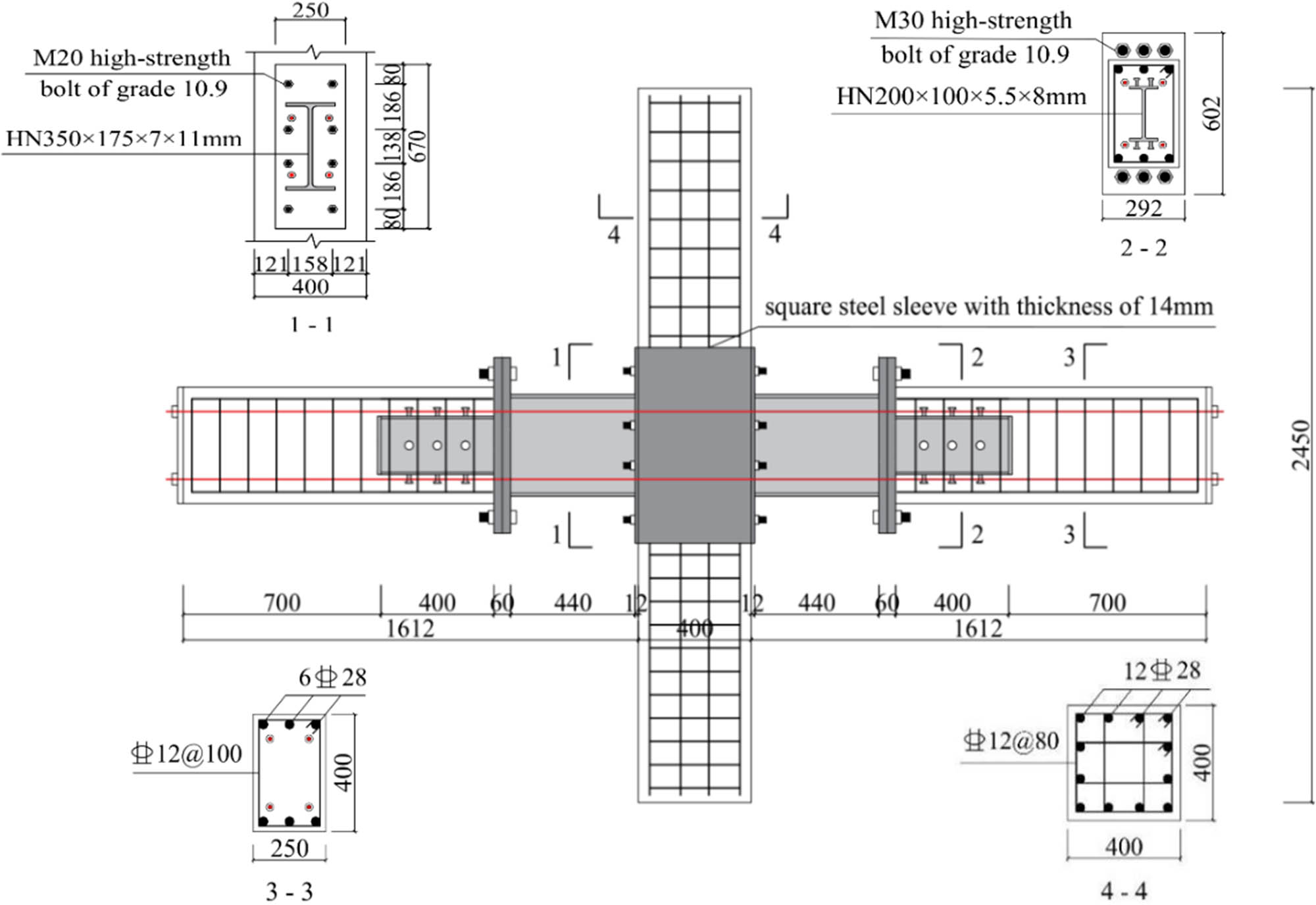 Figure 4 
                  Dimensional and reinforcement details of ZJD-3 [23].
               