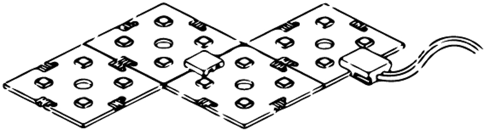 Figure 5: MMX segments held together by connectors that ensure power supply (drawing courtesy of LUMITRONIX® LED Technik GmbH, 2017).