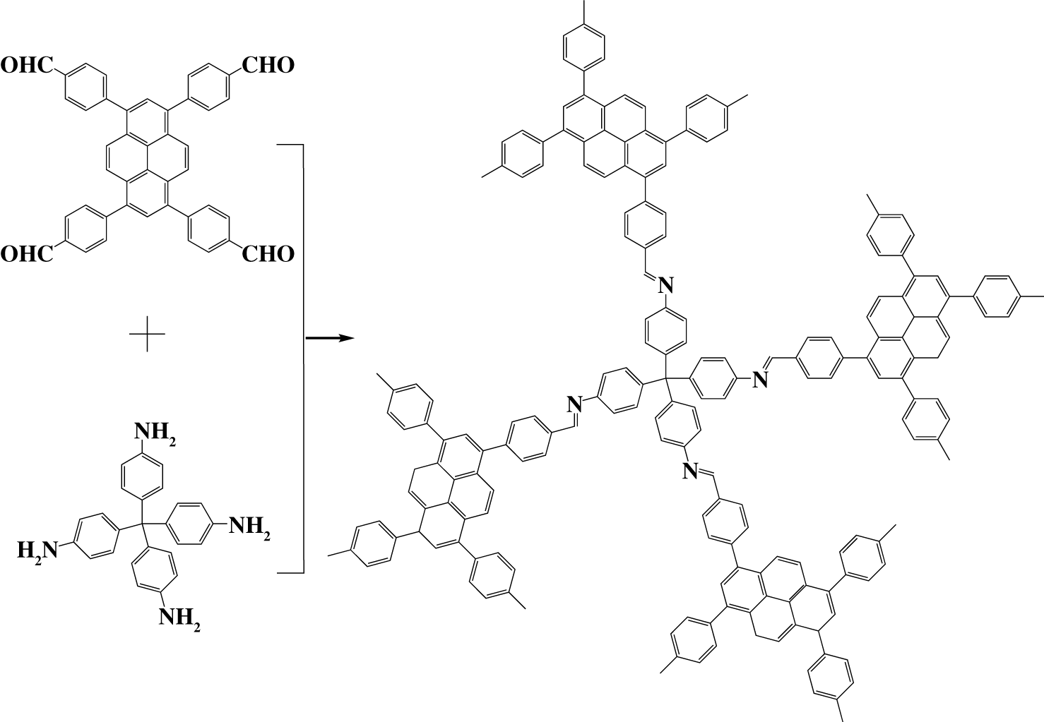 Figure 15: Synthesis and structure of 3D-Py-COF.