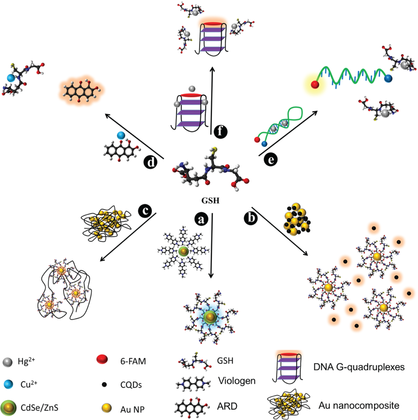 Figure 3: Principles of sensors used for determination of GSH.