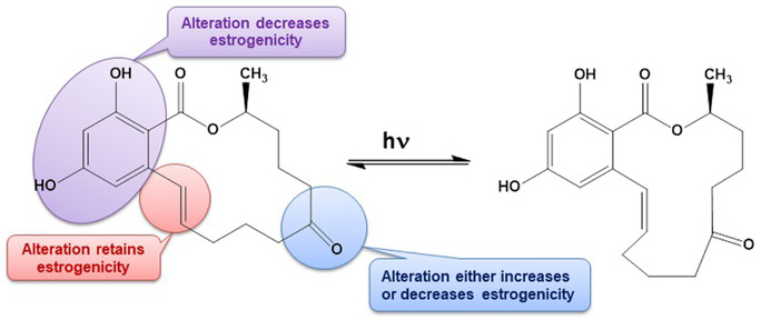 Figure 1 Structure of cis (a) and trans (b) zearalenone (ZEN).