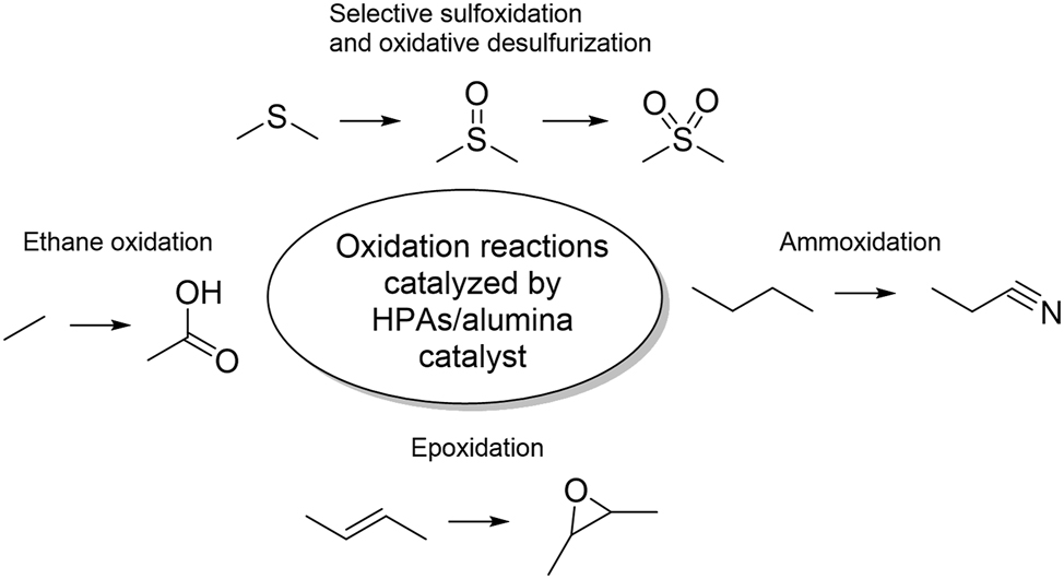 Figure 3: 
Oxidation reaction catalyzed by heteropolyacid-alumina.