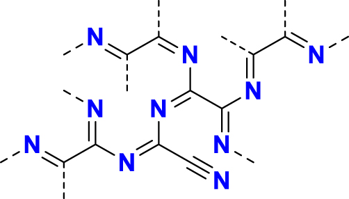Figure 29: 
Possible representation of the structure of paracyanogen (representation taken from L. Maya (Maya, 1993) and based on a proposed structure by Brotherton and Lynn (1959).
