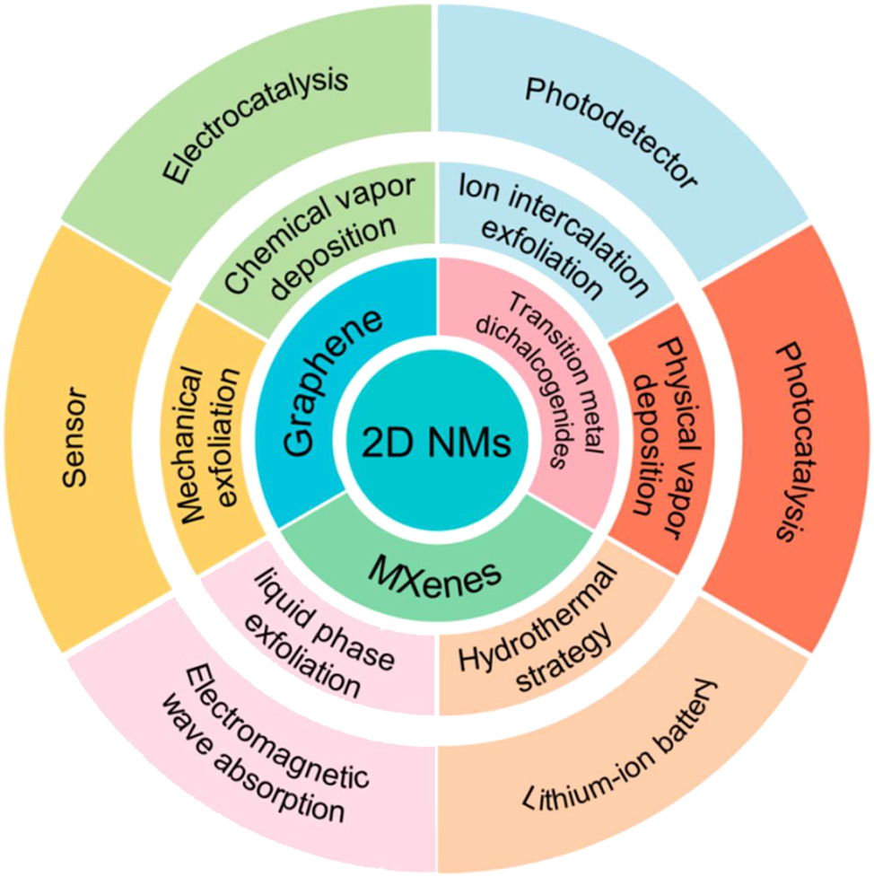 Figure 22: 
Preparation and applications of typical 2D-NMs.
