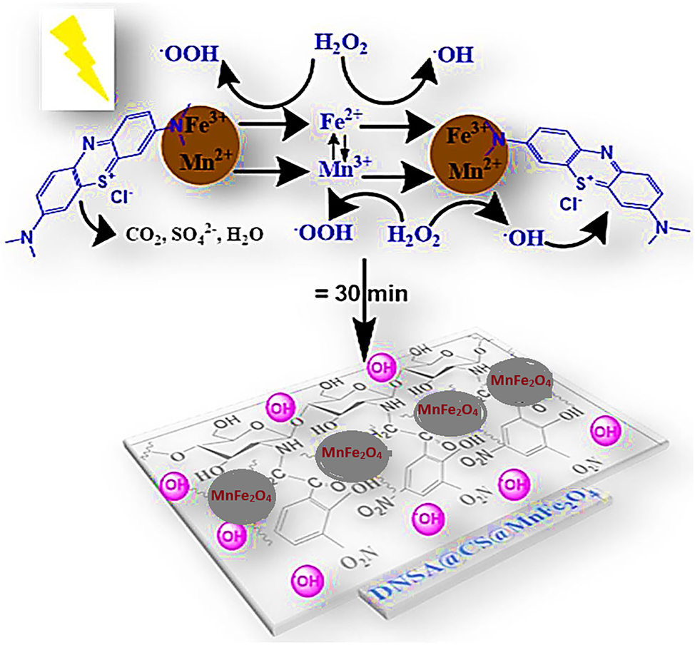 Figure 18:
The proposed mechanism of MB decomposition a Fento-like activation, onto DNSA@Cs@MnFe2O4 magnetic as a special type of nanocatalyst.
273