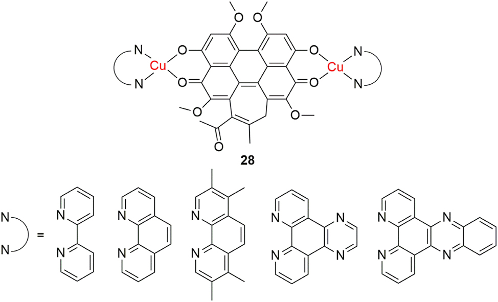 Figure 16: 
Photodynamic dinuclear copper(II) complexes.
