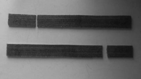 Figure 8 Specimen for after tensile test (2% NaOH and 25-mm length).