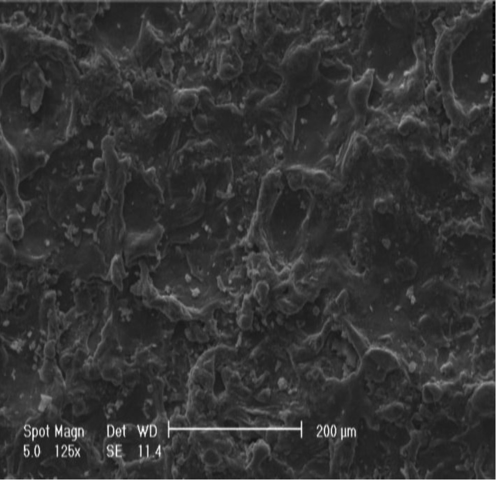 Figure 13: SEM micrograph of the machined surface of 2024 alloy.