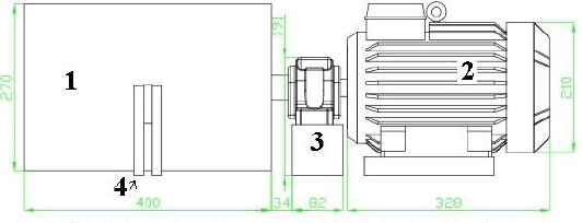 Figure 1 Schematic diagram of horizontal centrifugal casting applied for fabricating Al-Al2Cu FGM, all dimension in millimeter