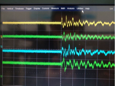 Figure 4 Waveforms of signals collected by strain gauges