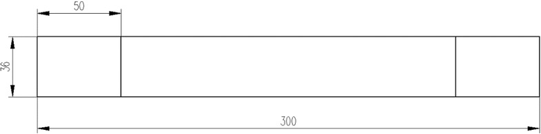 Figure 2 Drawing of no-damaged specimens for fatigue test