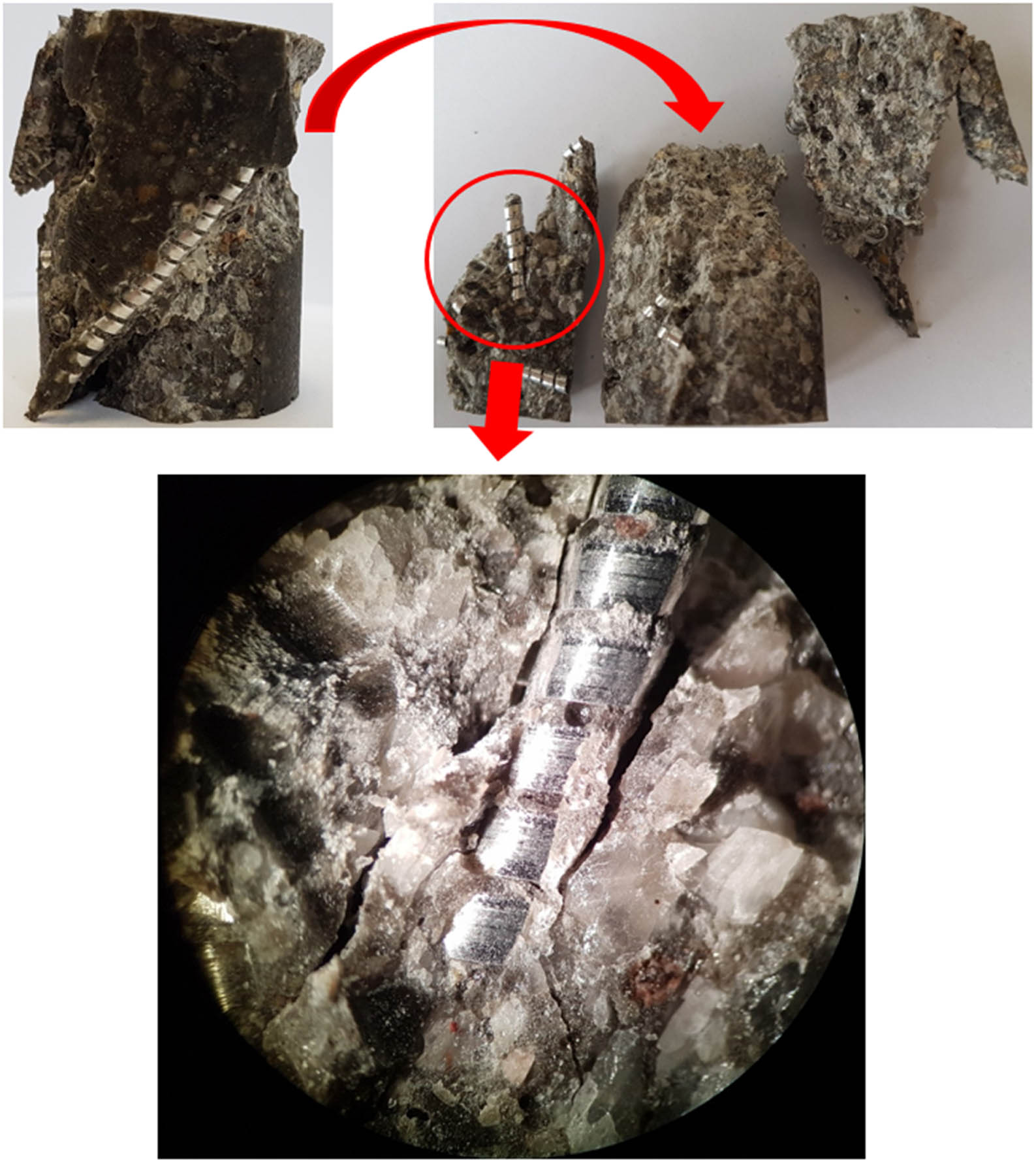 Figure 10 
               Example of fracture of the specimen after the test.
            
