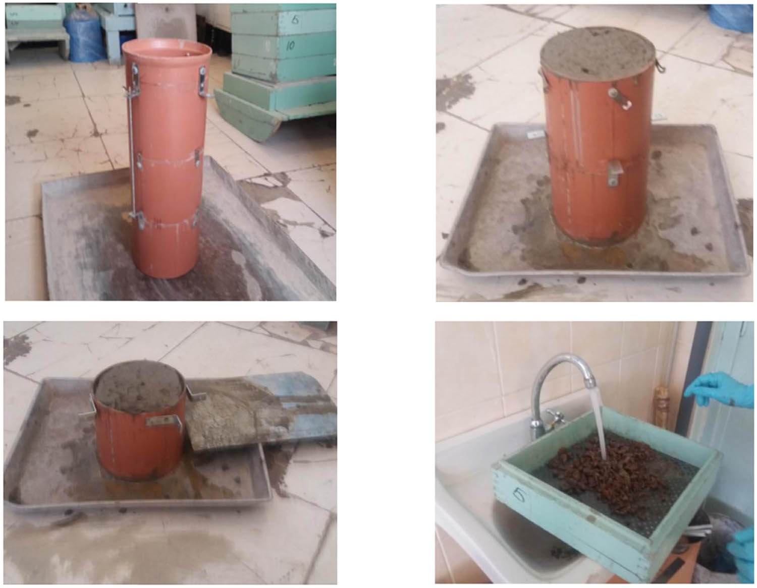 Figure 4 
               Determination of SCC resistance to segregation in a three-section cylinder.