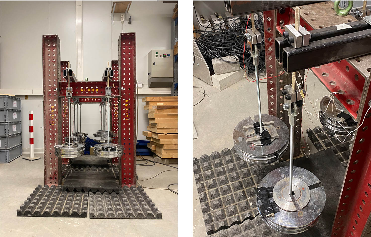 Figure 4 
                     Long-term creep testing equipment.
                  