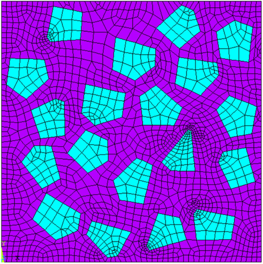 Figure 3
Random polygonal aggregate model of cementitious sand gravel.