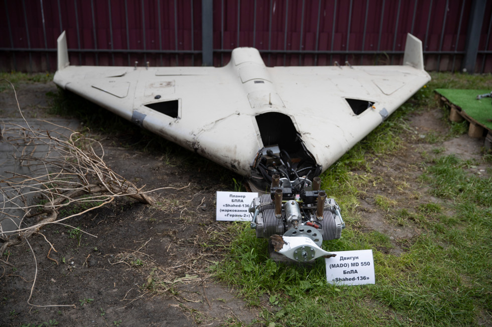 Überreste einer Shahed-Rakete iranischen Ursprungs in der Ukraine
