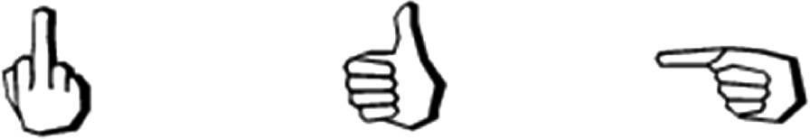 Fig. 1: 
              Gesticulation icons. Gesticulation icons used in the questionnaire.
            