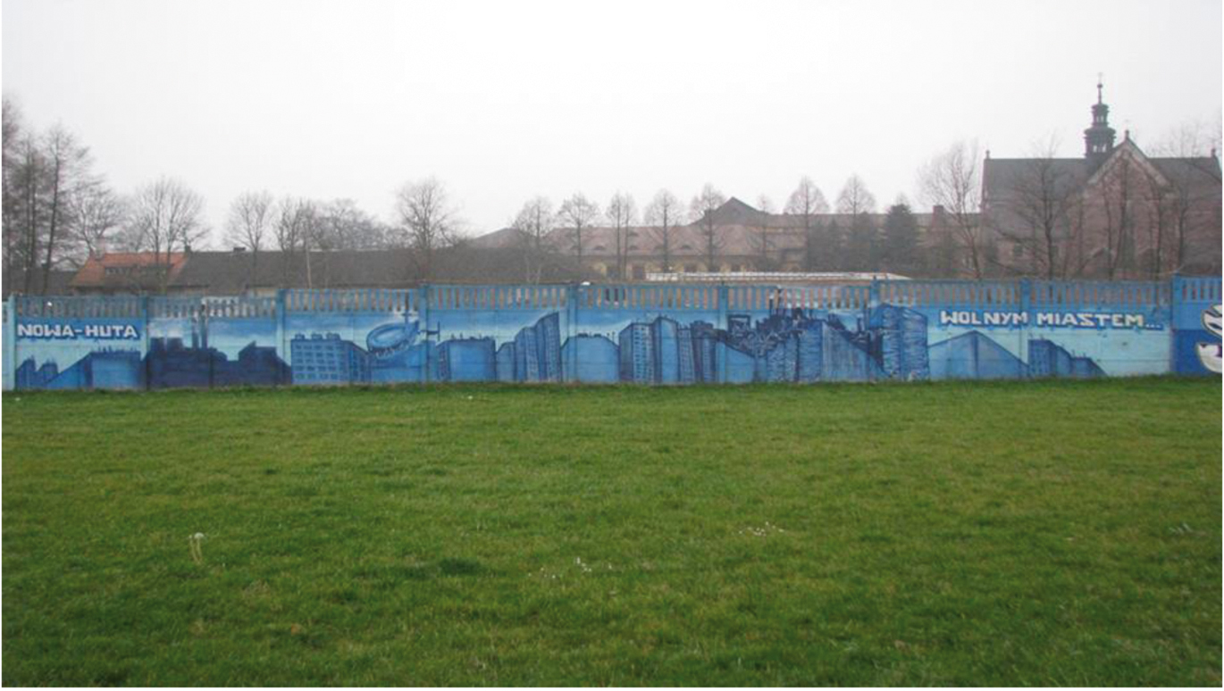 Fig. 4
Graffiti depicting Nowa Huta with the text “Nowa Huta, a free town” (photo Agnes Malmgren)