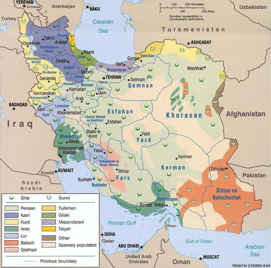 Figure 2: Ethnolinguistic distribution of Iran (Wikipedia 2021)