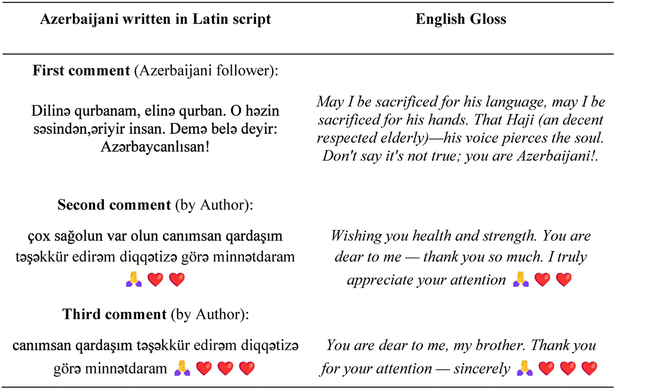 Transcription 3: Azerbaijani Instagrammers 3.