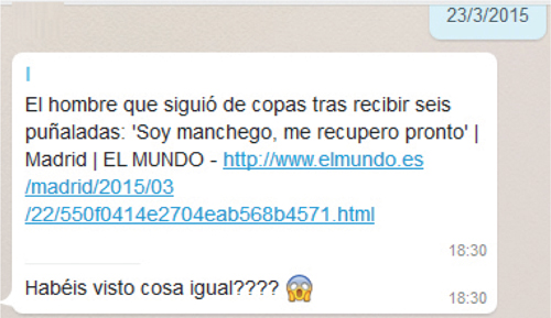 Figura 2 Secuencias de apertura con enlace a una noticia.