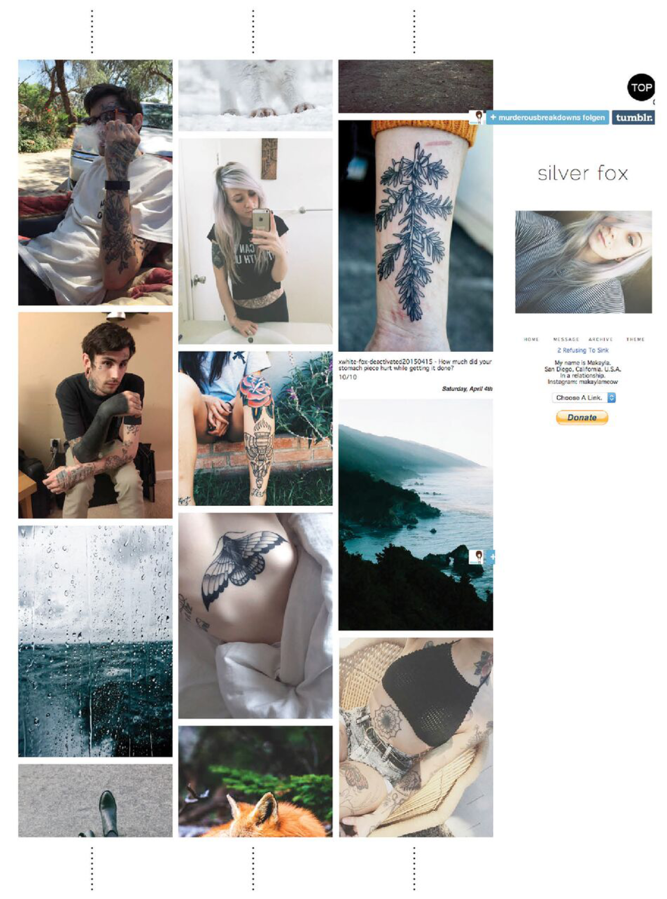 Tafel II.1 (Teil 1 von 2): Ein in Auszügen planimetrisch fixierter Weblog.