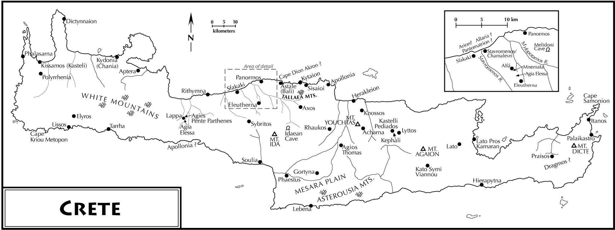 Figure 1. Map of Crete and excavation area (after Tzifopoulos 2010)
