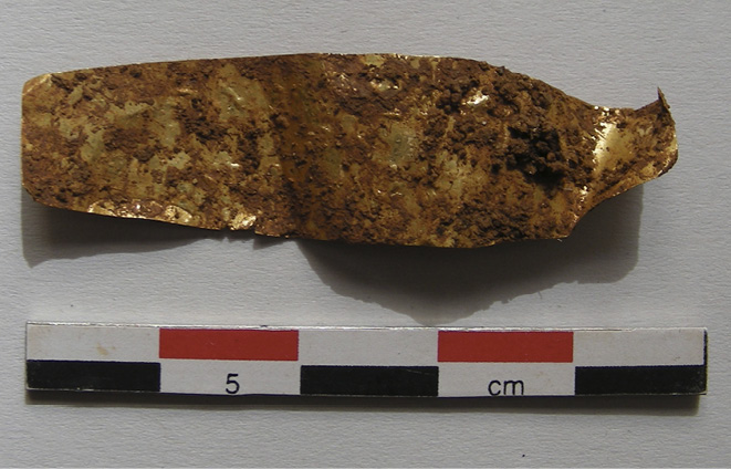 Figure 9. The gold epistomion (M9) of Grave 7 as found
