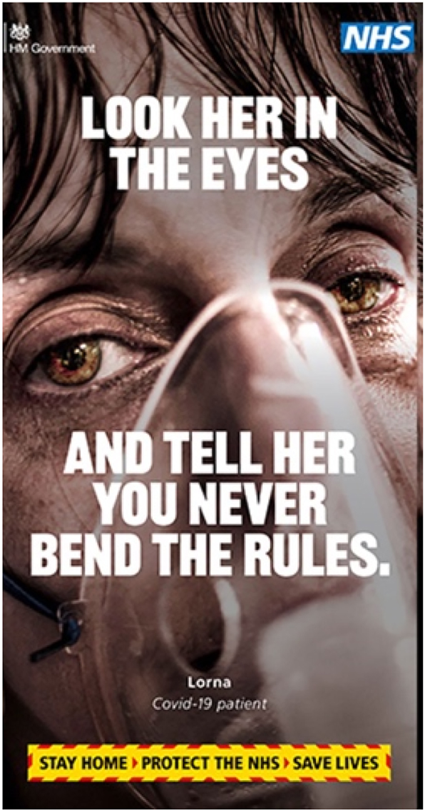 Figure 2: 
Look her in the eyes (moralising message).
