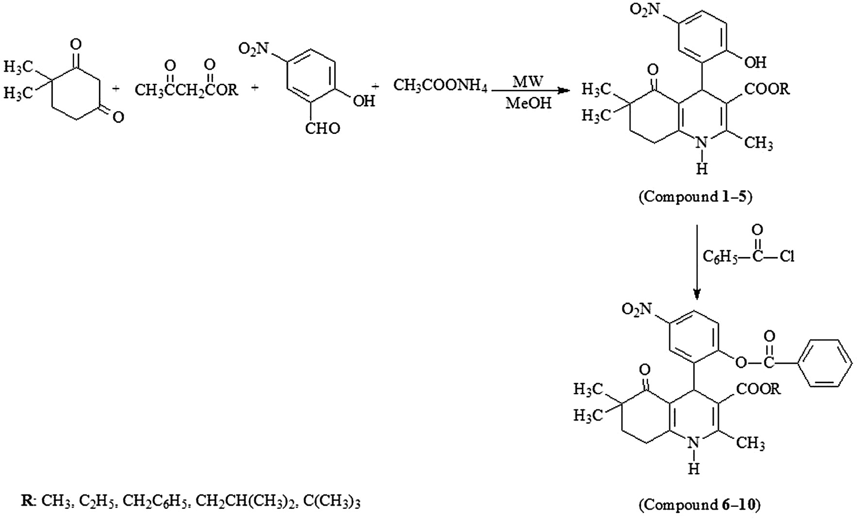 Figure 2: Synthesis of the compound 1–10.