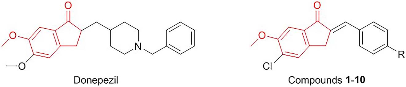 Figure 1: The similarity between the structures of donepezil and the arylidene indanones.
