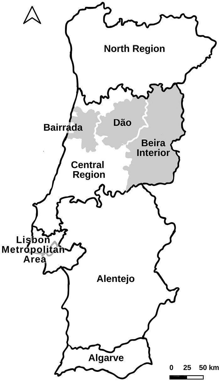 Figure 1: Wine Routes: Bairrada, Dão and Beira Interior