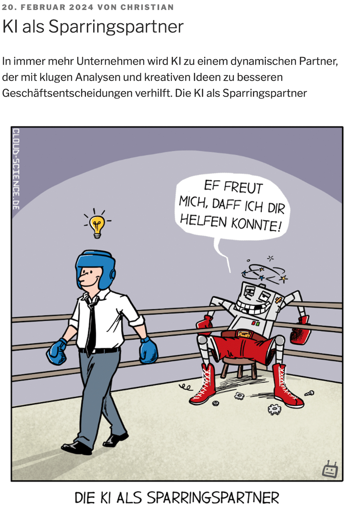 Abb. 5 
            Karikatur 1_KI als Sparringspartnerhttps://www.cloud-science.de/ki-als-sparringspartner/ (06.11.2024)
          