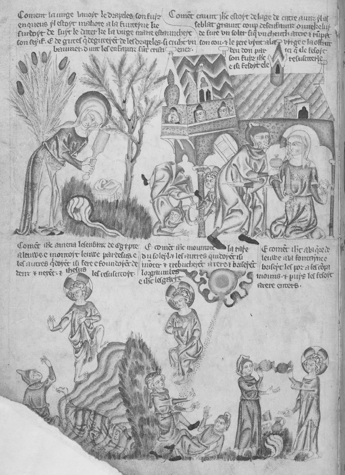 3 
Holkham Bible Picture Book, ca. 1327–1335, pen and ink with colored washes on parchment, 28.5 × 21 cm. London, British Library, Ms. Add. 47682, fol. 15v

