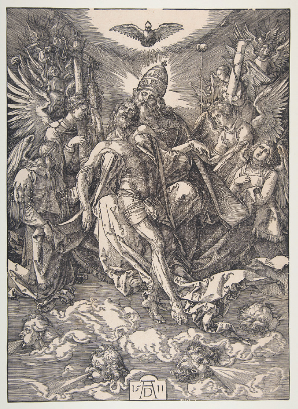 6 
Albrecht Dürer, The Holy Trinity, 1511, woodcut, 39.8 × 28.7 cm. New York, The Metropolitan Museum of Art, acc. no. 1984.1201.25
