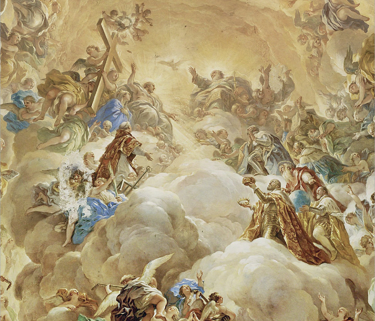 8 
Luca Giordano, Gloria, detail, 1692–1693, fresco. El Escorial, Imperial Staircase
