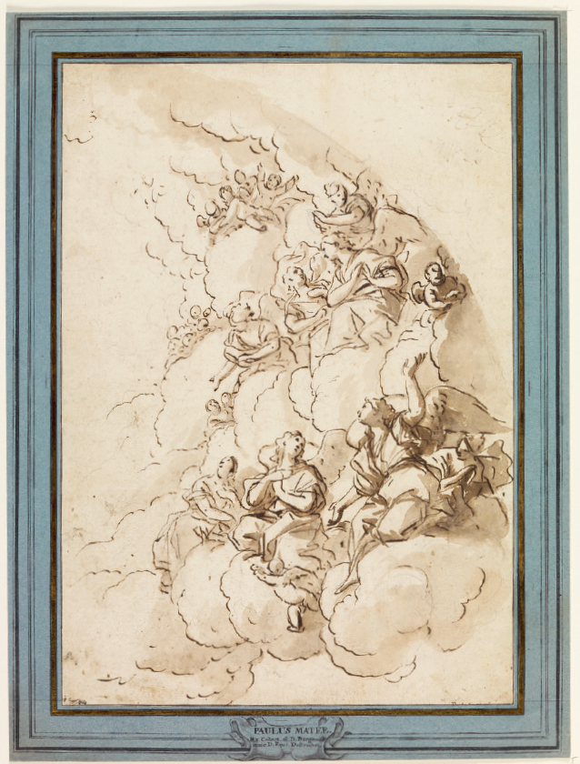 18 
Paolo De Matteis, Angels among Clouds, ca. 1685–1695, pen, brown ink, and wash over black chalk, 45.2 × 32 cm. Paris, Musée du Louvre, Département des Arts graphiques, inv. no. 9710
