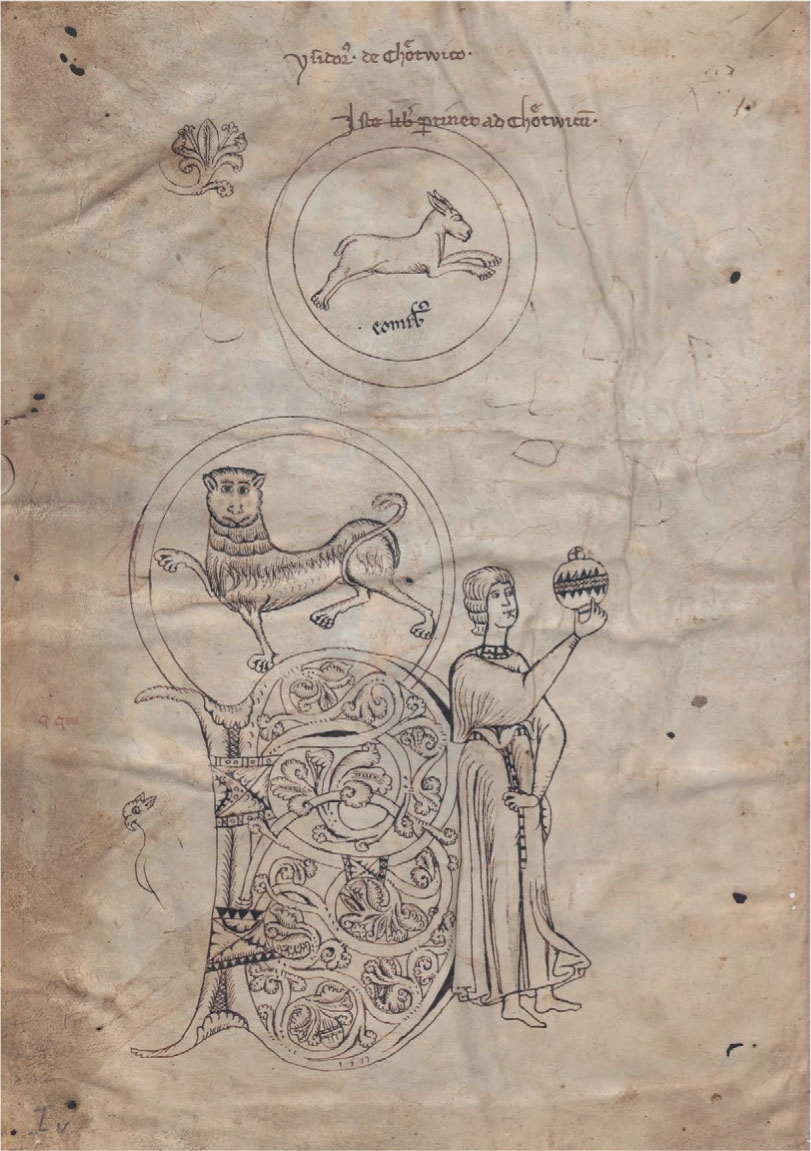 12 Leaf of drawings from a volume of Isidore of Seville, second half of 12th century, ink on parchment, 30.6 × 21.4 cm. Vienna, Österreichische Nationalbibliothek, Cod. 67, fol. 1v