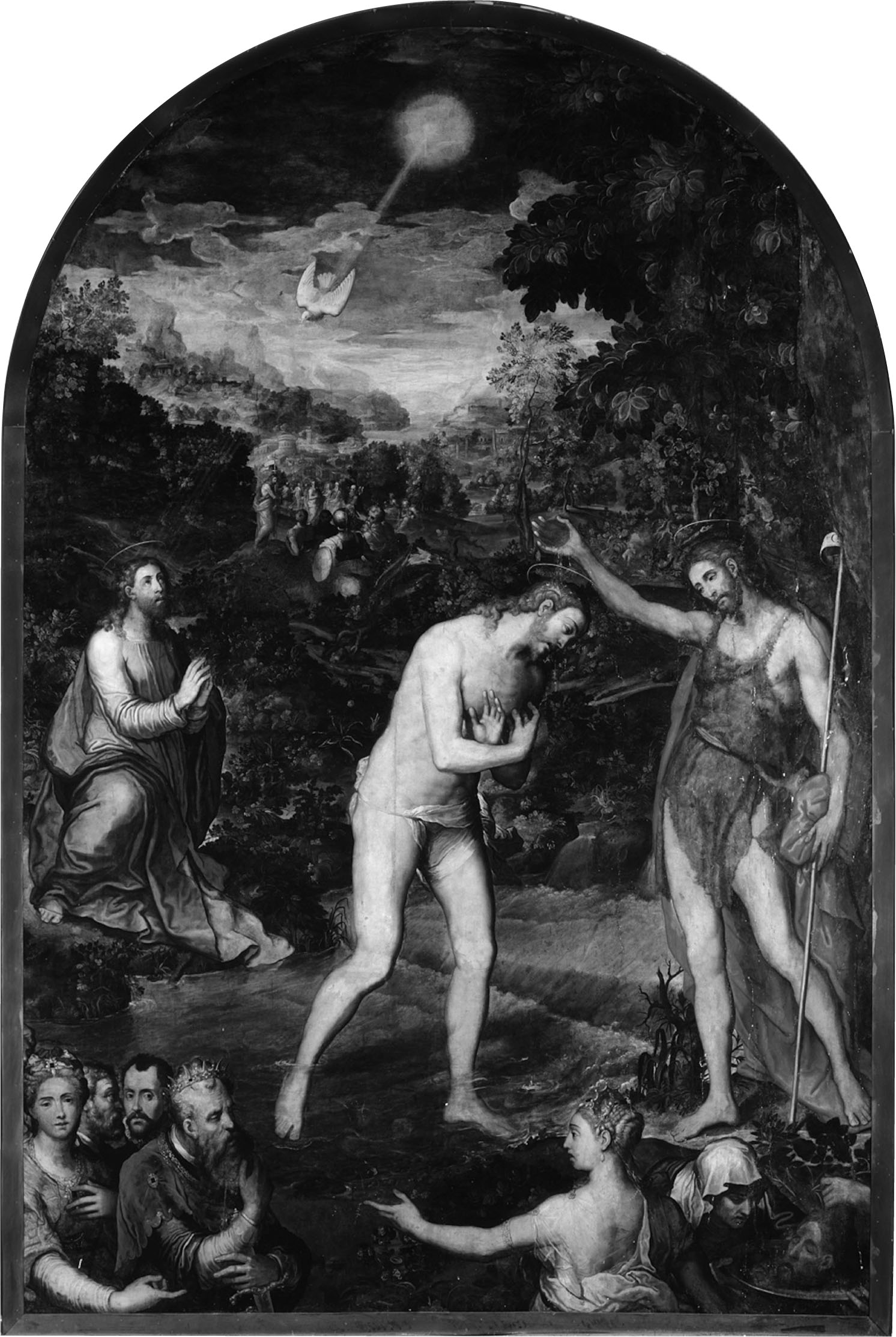 6 Marco Pino, Battesimo di Cristo, 1566–1569, olio su tavola, 465 × 306 cm. Napoli, chiesa di San Giovanni dei Fiorentini