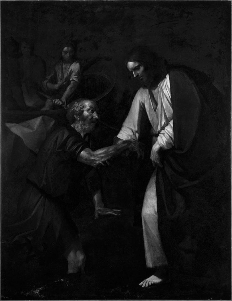 11 Carlo Sellitto, San Pietro salvato dalle acque, 1610–1612, olio su tela, 240 × 178 cm. Napoli, chiesa di Santa Maria di Monteoliveto, già in Sant’Anna dei Lombardi