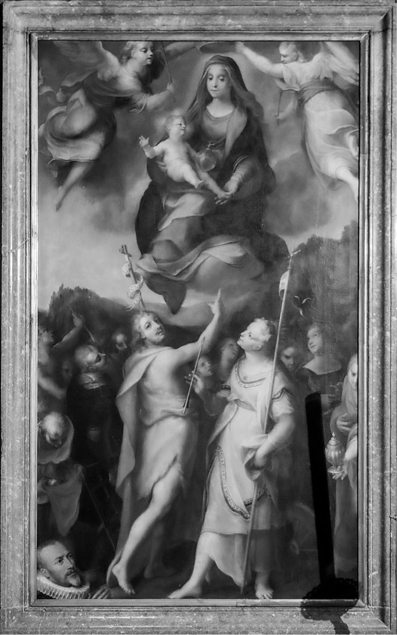14 Teodoro d’Errico, La Madonna col Bambino in gloria e i SS. Giovanni Battista e Orsola, 1603, olio su tela. Viggiù (VA), chiesa di S. Stefano